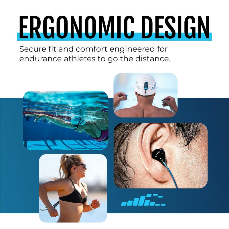 H2O Audio Surge S+ Waterproof Sport Headphones, (Short Cord Design) â€“ in-Ear Sweatproof Earbuds for Swimming, Running, Cycling â€“ IPX8 Waterproof, Compatible with iPods & MP3 Players - Image 3
